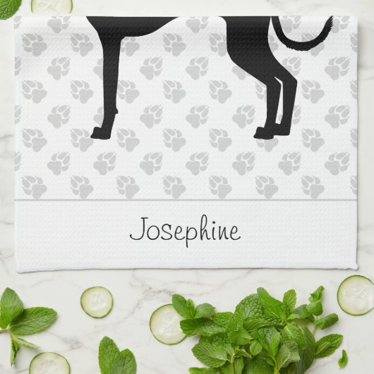 Schwarz (oder eine andere Farbe) Iggy-Silhouette u Geschirrtuch (Gefaltet)