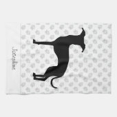 Schwarz (oder eine andere Farbe) Iggy-Silhouette u Geschirrtuch (Horizontal)