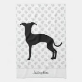 Schwarz (oder eine andere Farbe) Iggy-Silhouette u Geschirrtuch (Vertikal)