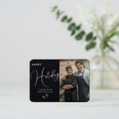 Schwarz oder Grau. Firmenlogo, Foto und Gruß Visitenkarte (Stehend Vorderseite)