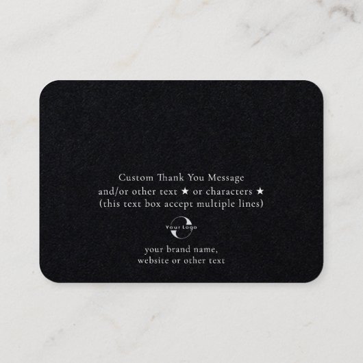 Schwarz oder Grau. Firmenlogo, Foto und Gruß Visitenkarte (Rückseite)