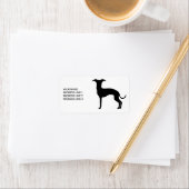 Schwarz (oder Ihre Farbe) Iggy-Silhouette mit Text Adressaufkleber (Insitu)