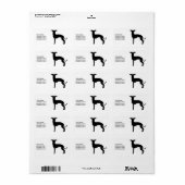 Schwarz (oder Ihre Farbe) Iggy-Silhouette mit Text Adressaufkleber (Vorne)