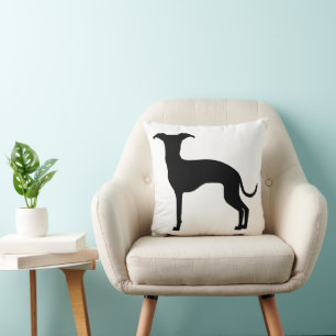 Schwarz (oder Ihre Farbe) Italienische Windhund-Si Kissen