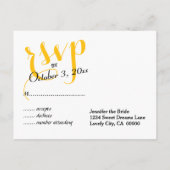 Schwarz oder JEDES FARBEN Trendy UAWG Wedding Resp Einladungspostkarte (Rückseite)