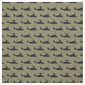 Schwarz Olive Green V-22 Osprey Side View Muster Stoff (Muster)