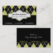 Schwarz-Oliven-Weiß-Raute-Trend Visitenkarte (Vorne/Hinten)