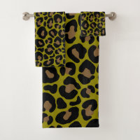schwarz & olivgrün Tierprint Leopard