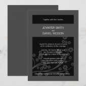 Schwarz-Onxy-Muster-Vorlage Hochzeit lädt ein Einladung (Vorne/Hinten)