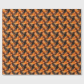 Schwarz & Orange Abstrakt Geschenkpapier (Flach)
