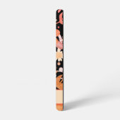 Schwarz Orange Abstrakte Blüten Maßgeschneidert Mo Samsung Galaxy Hülle (Linke Seite)