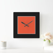 Schwarz/Orange-Acrylwand Quadratische Wanduhr (Zuhause)