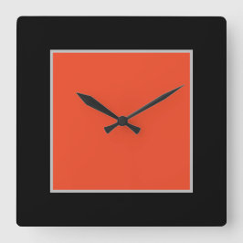 Schwarz/Orange-Acrylwand Quadratische Wanduhr