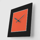 Schwarz/Orange-Acrylwand Quadratische Wanduhr (Winkel)