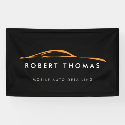 Schwarz/Orange-Auto, Auto reparieren Banner (Horizontal)