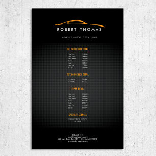 Schwarz-Orange-Auto-Details, Auto-Reparatur Flyer