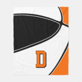 Schwarz-Orange Basketball-Team farbig Jungs Mädche Fleecedecke (Vorderseite)