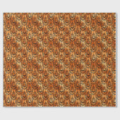 Schwarz-Orange-Bat-Toile Halloween Geschenkpapier (Flach)