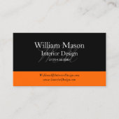 Schwarz/Orange Berufliche Visitenkarte (Vorderseite)