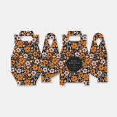 Schwarz Orange Blume Pilze Halloween Custom Geschenkschachtel (Ungefaltet)