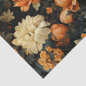 Schwarz-Orange-Blumen Seidenpapier (Ausschnitt)