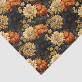 Schwarz-Orange-Blumen Seidenpapier (Ausschnitt)