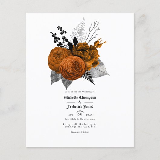 Schwarz-Orange-Blumengotik Flyer (Vorne)