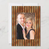 Schwarz-Orange-Blumengotik-Foto Einladung (Rückseite)