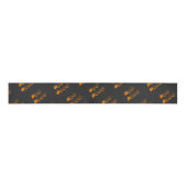 Schwarz-Orange-Boo-Typografie-Muster Halloween Ripsband (Vorderseite)