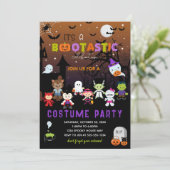 Schwarz Orange Bootastic Halloween Costume Party Einladung (Stehend Vorderseite)