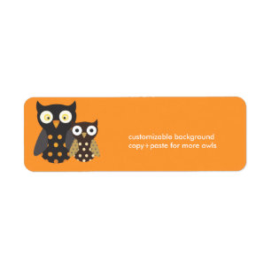 Schwarz+Orange/Braune Eulen, anpassbarer Hintergru