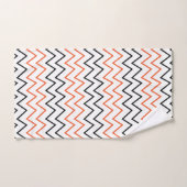 Schwarz Orange Chevron Zickzack Badhandtuch Set (Handtuch)