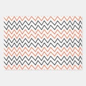 Schwarz Orange Chevron Zickzack Geschenkpapier Set (Vorderseite 3)