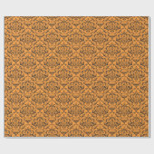Schwarz-Orange-Damask-Muster Geschenkpapier (Flach)