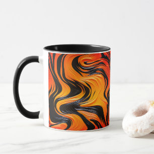 Schwarz-Orange-Design Tasse