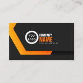 Schwarz Orange Elegante Moderne Visitenkarte (Vorderseite)