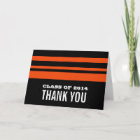Schwarz/Orange fette Streifen Grad Danke Karte