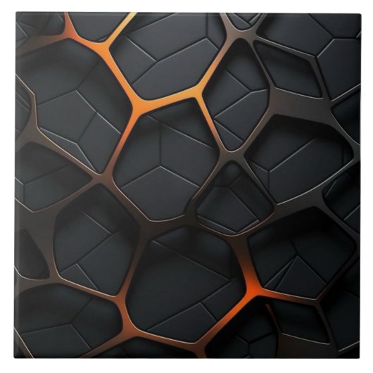 Schwarz Orange Fliese (Vorderseite)