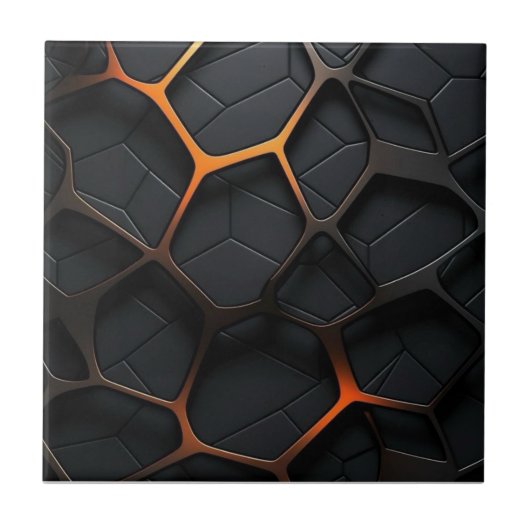 Schwarz Orange Fliese (Vorderseite)