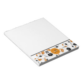 Schwarz-Orange-Fußball-Muster Akzent Notizblock