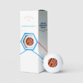 Schwarz-orange gestreifte Tiger-Design Golfball (Verpackung)