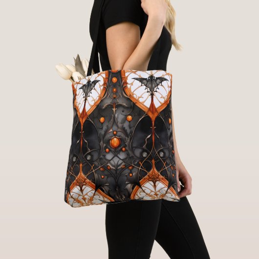 SCHWARZ & ORANGE GOTHIC HALLOWEWEN ABSTRAKT TASCHE (Von Nahem)