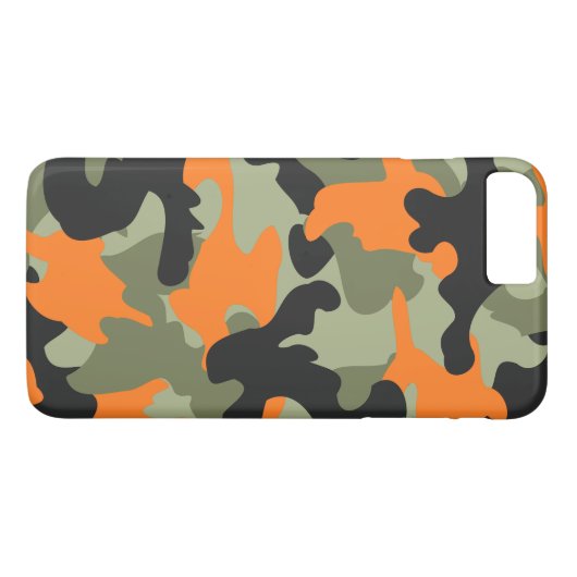 Schwarz Orange Green Camouflage Camouflage Muster  Case-Mate iPhone Hülle (Rückseite (Horizontal))