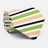 Schwarz Orange Green Halloween Streifenmuster Krawatte (Gerollt)