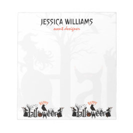 Schwarz-Orange-Halloween-Concept-Typografie Notizblock