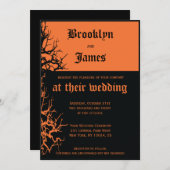 Schwarz-Orange-Halloween-Einladungen Einladung (Vorne/Hinten)