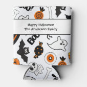 Schwarz-Orange-Halloween-Party Dosenkühler (Vorderseite)