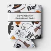 Schwarz-Orange-Halloween-Party Dosenkühler (Rückseite)