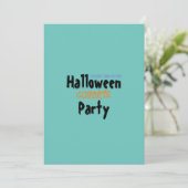 Schwarz-Orange-Halloween-Party Einladung (Stehend Vorderseite)