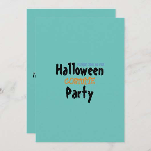 Schwarz-Orange-Halloween-Party Einladung (Vorne/Hinten)